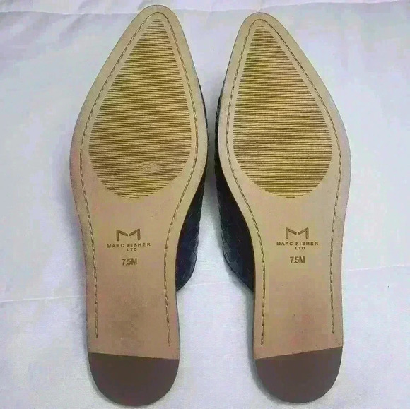 Marc Fisher LTD Womens Garren Woven Mules Slip On Pointed Toe Black Size 7.5M - Picture 8 of 12